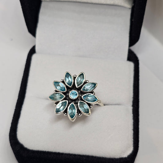 Blue Topaz Sterling Silver Ring - Rivendell Shop