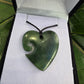 Heart Greenstone Pendant with Koru indentation - Rivendell Shop