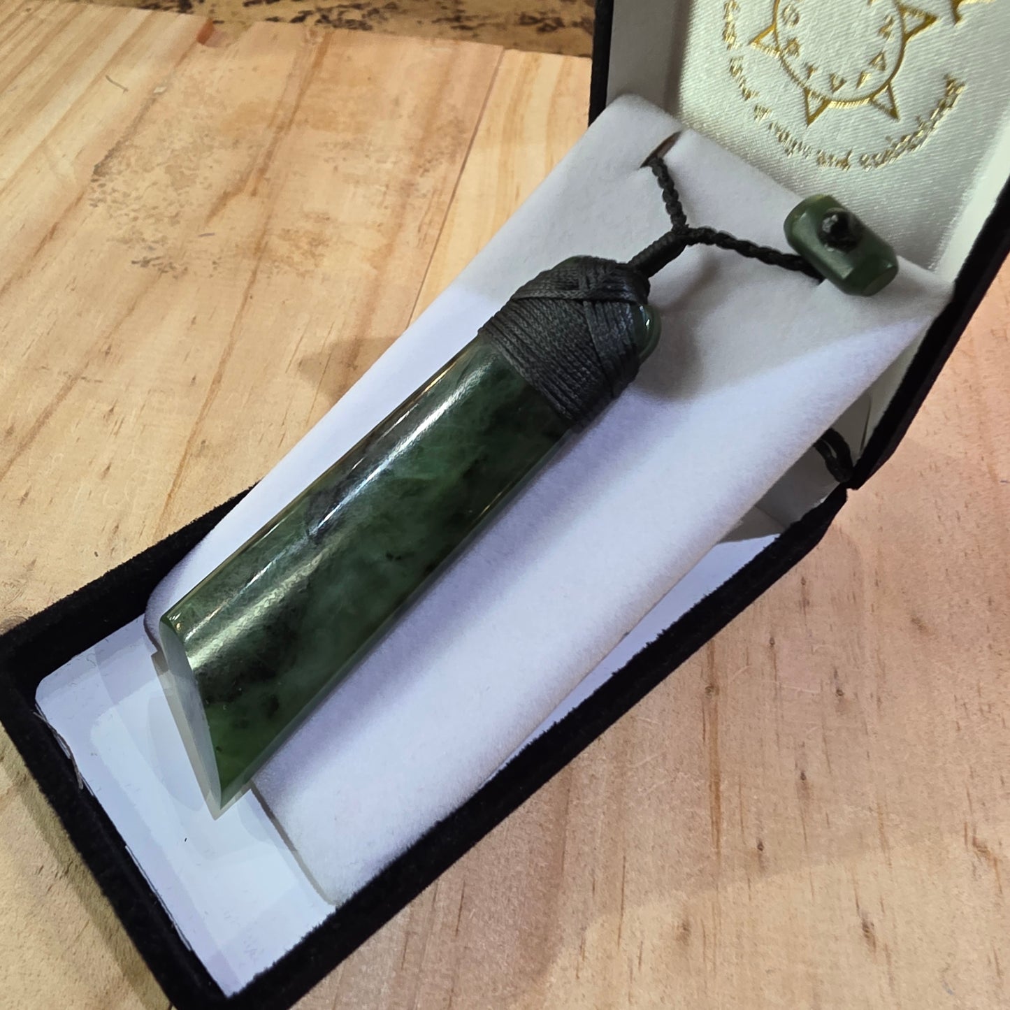 Greenstone Toki Pendant Oblique Cut 80x30mm - Rivendell Shop