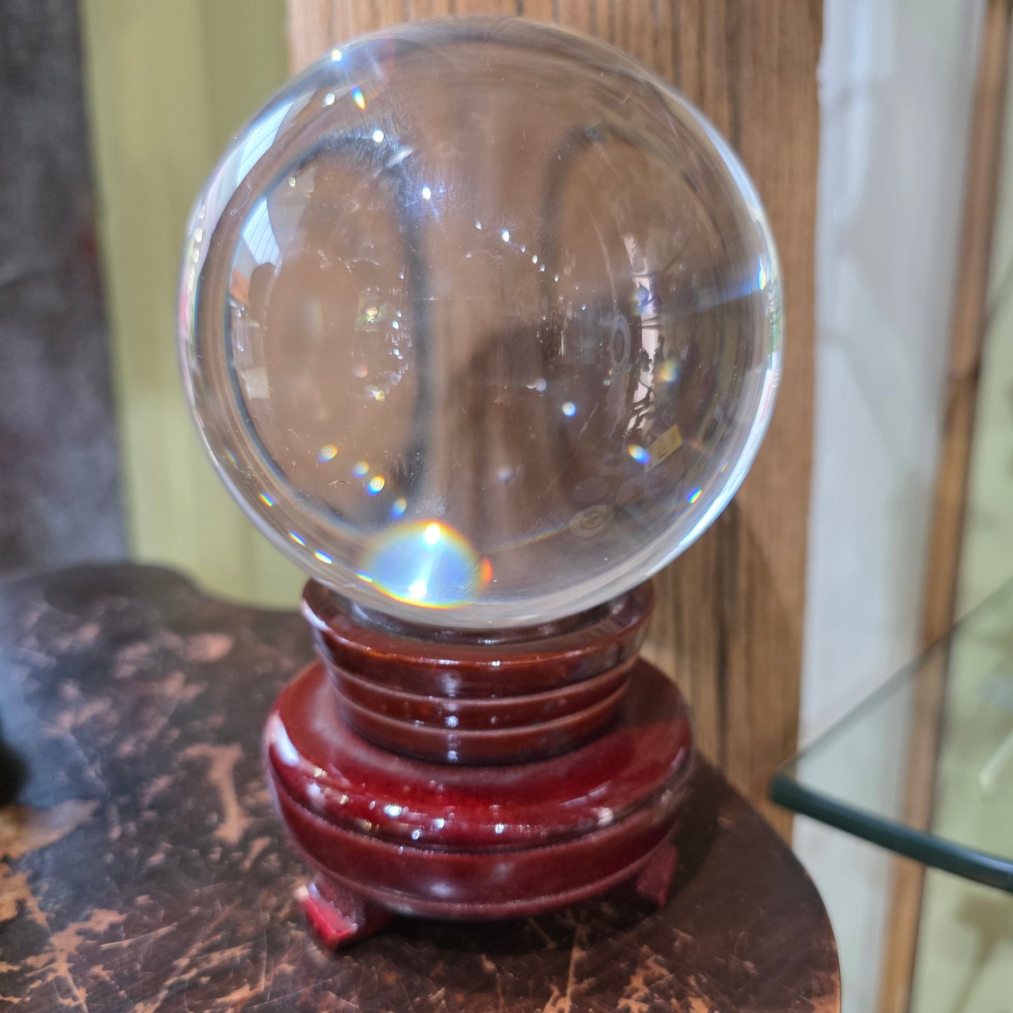 Large Clear Crystal Ball on Stand 110 mm