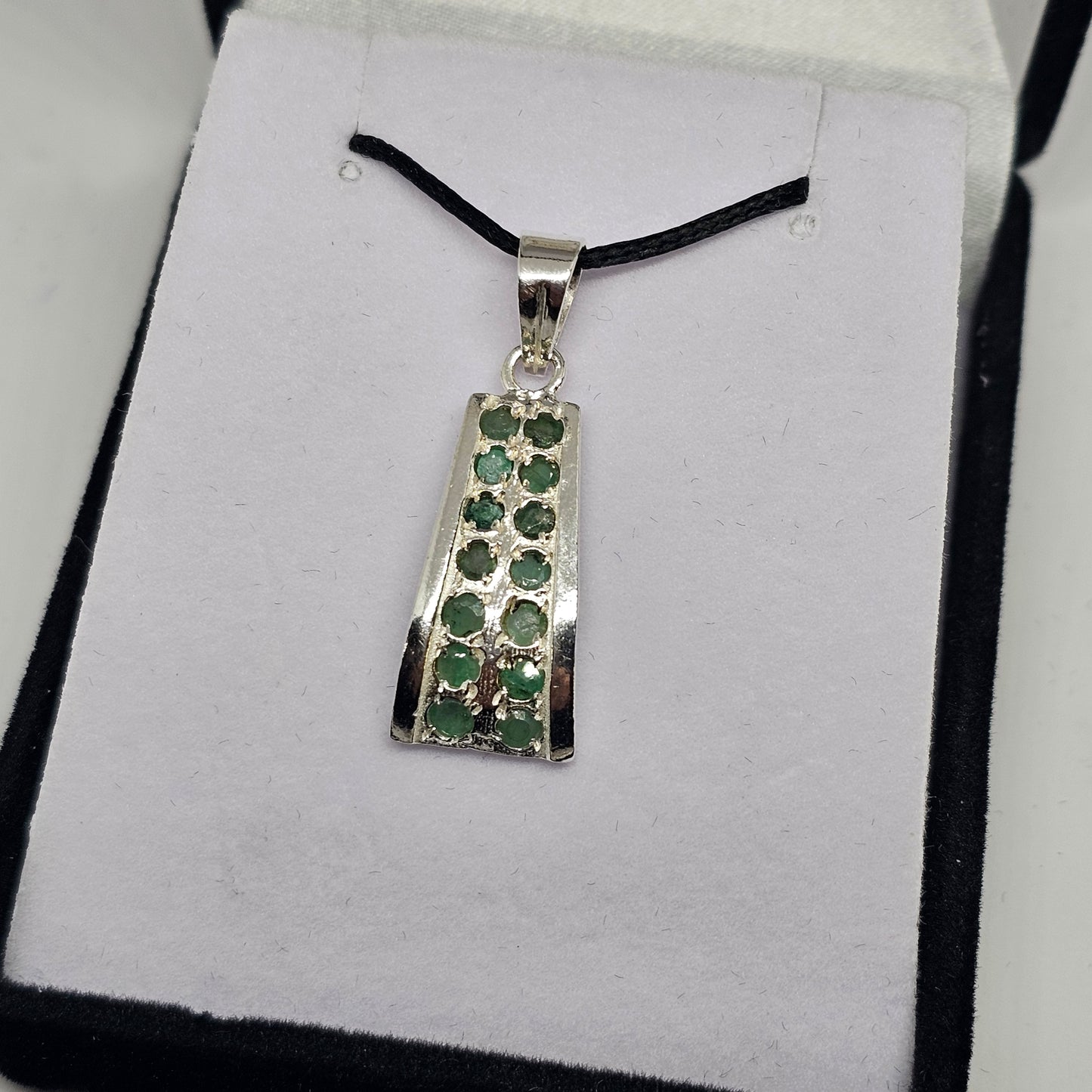 Emerald Sterling Silver Pendant - Rivendell Shop