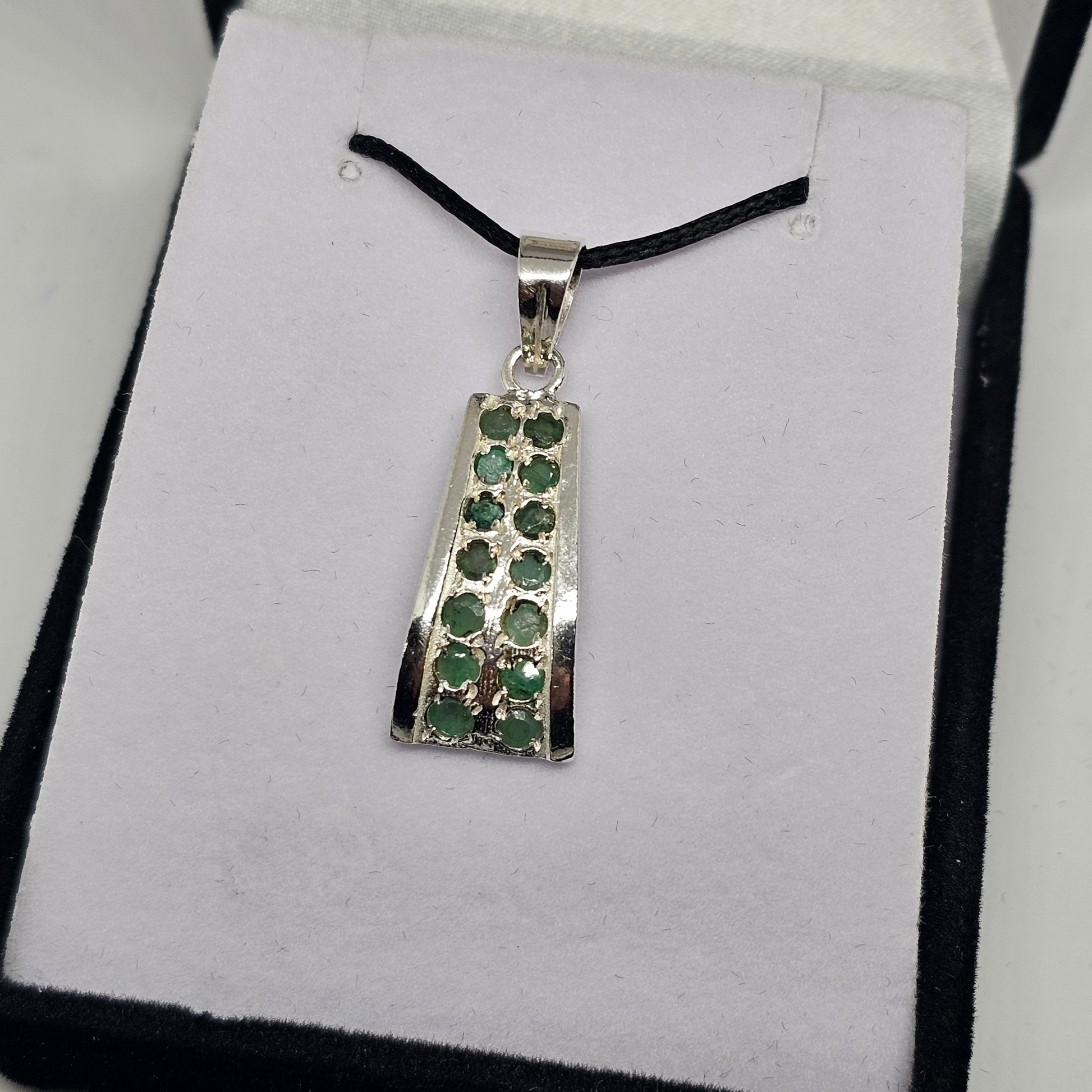 Emerald Sterling Silver Pendant - Rivendell Shop