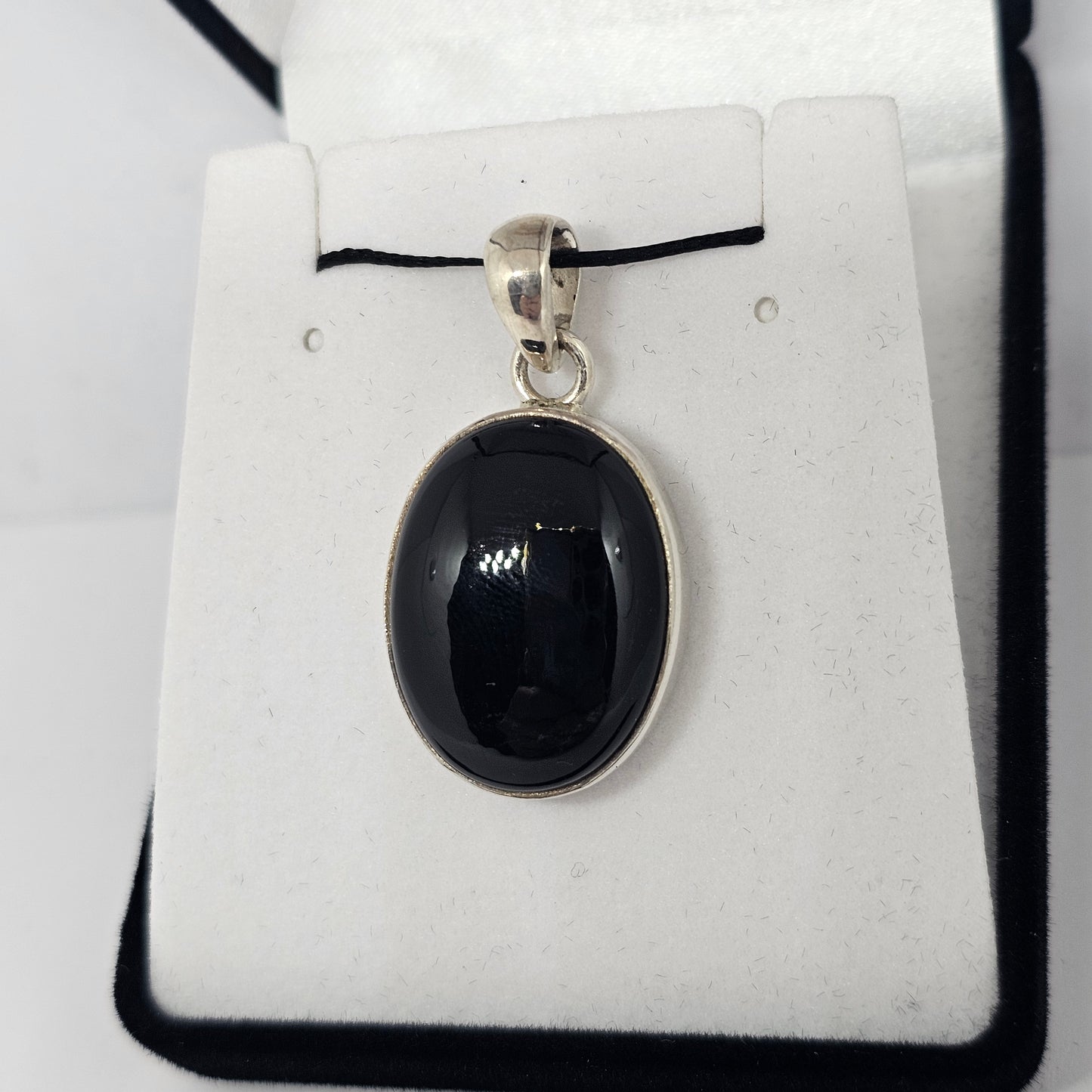 Black Onyx Sterling Silver Pendant - Rivendell Shop
