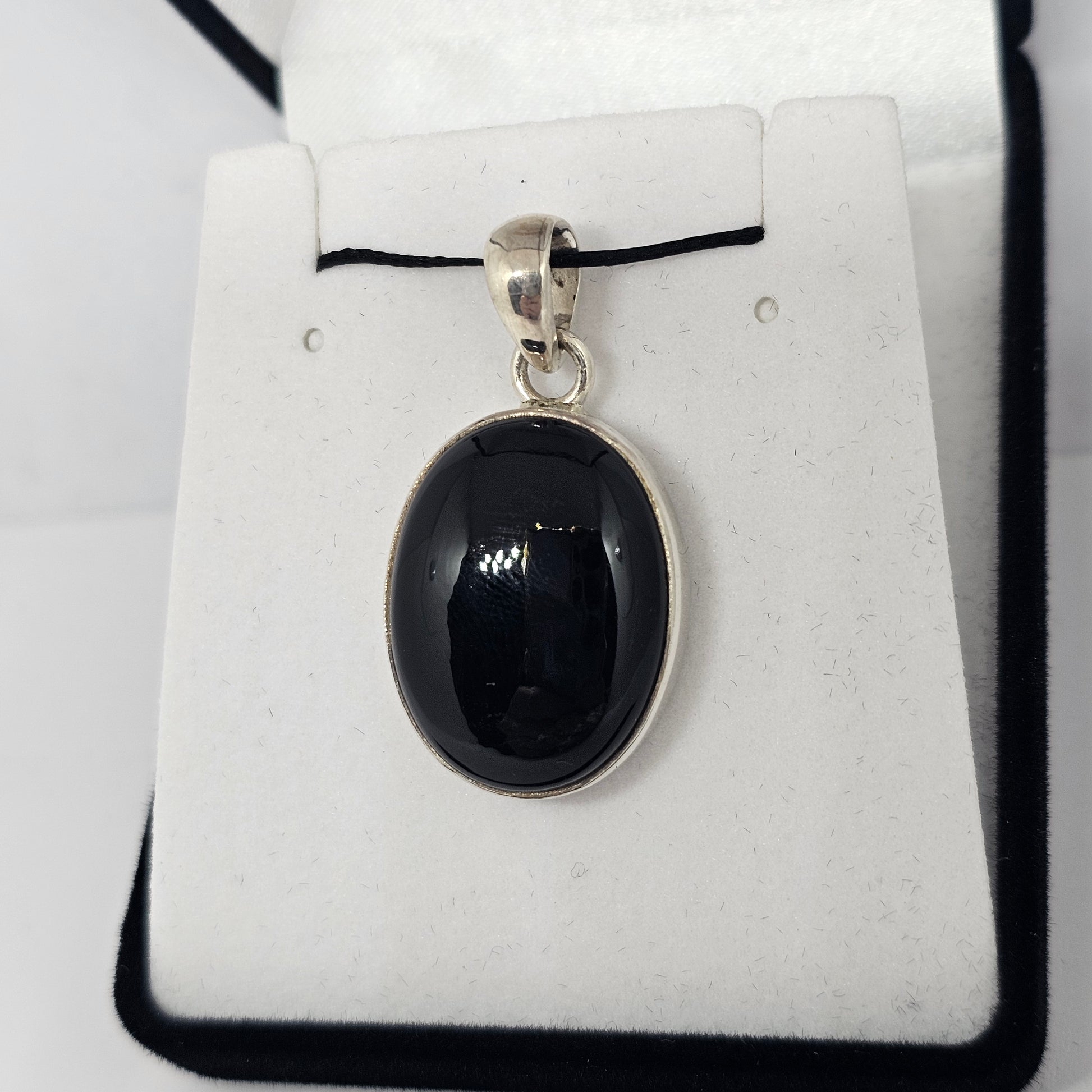 Black Onyx Sterling Silver Pendant - Rivendell Shop