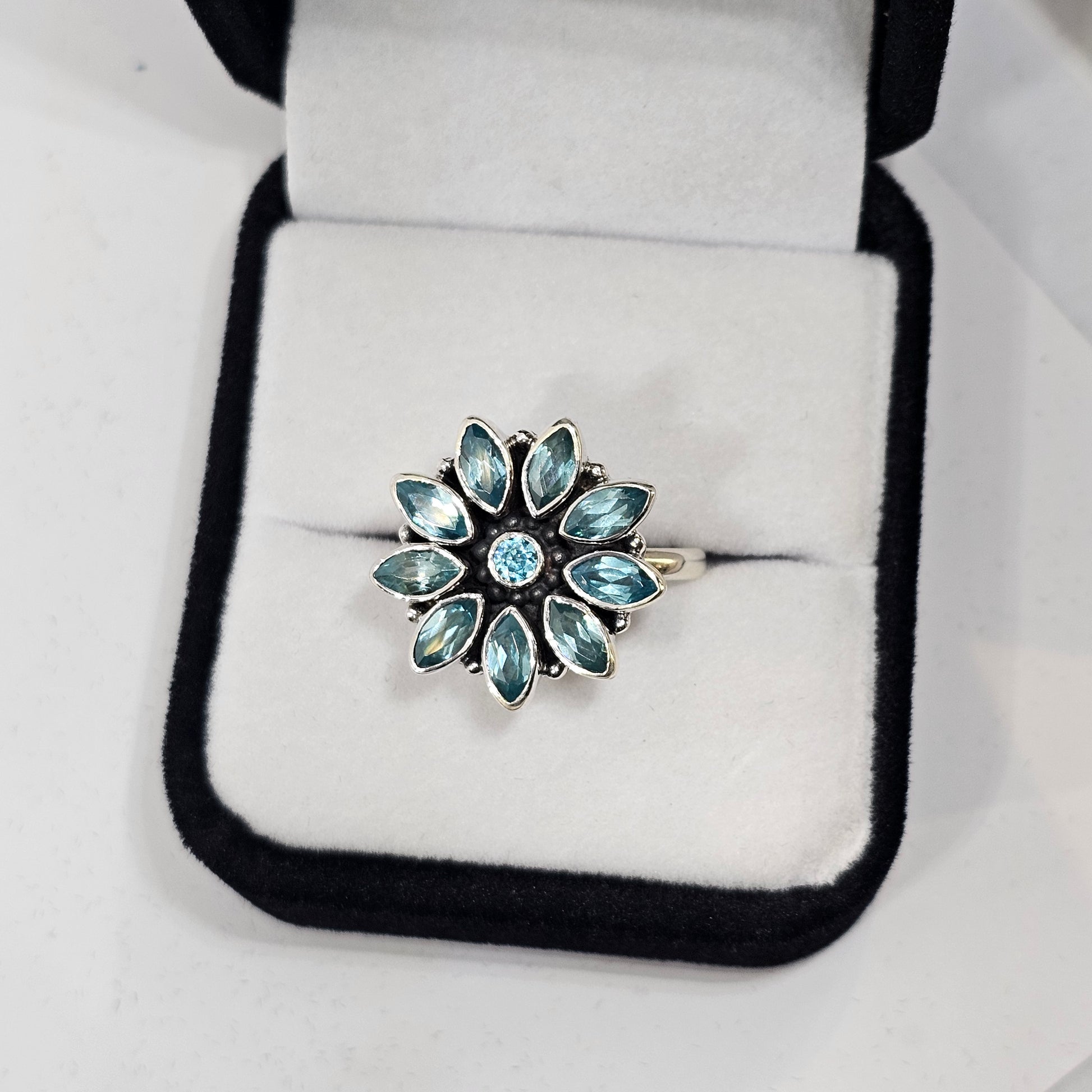 Blue Topaz Sterling Silver Ring - Rivendell Shop