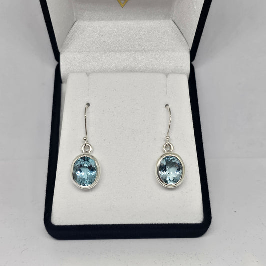 Blue Topaz Sterling Silver Earrings - Rivendell Shop
