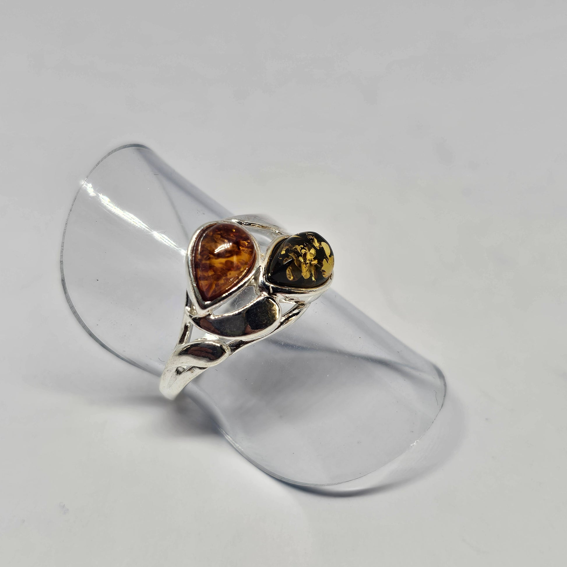 Amber Sterling Silver Ring - Rivendell Shop