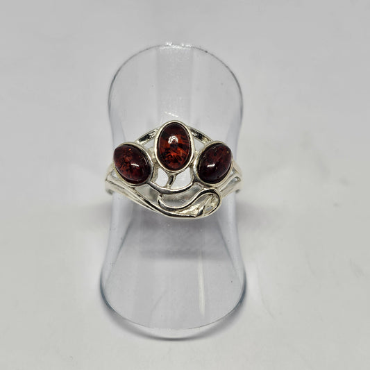 Amber Sterling Silver Ring - Rivendell Shop