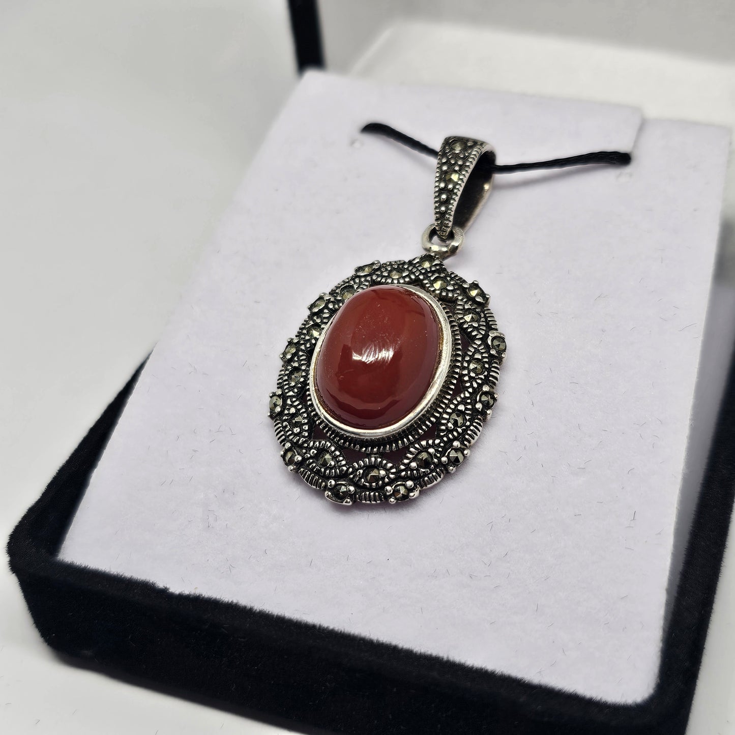 Carnelian Sterling Silver Pendant