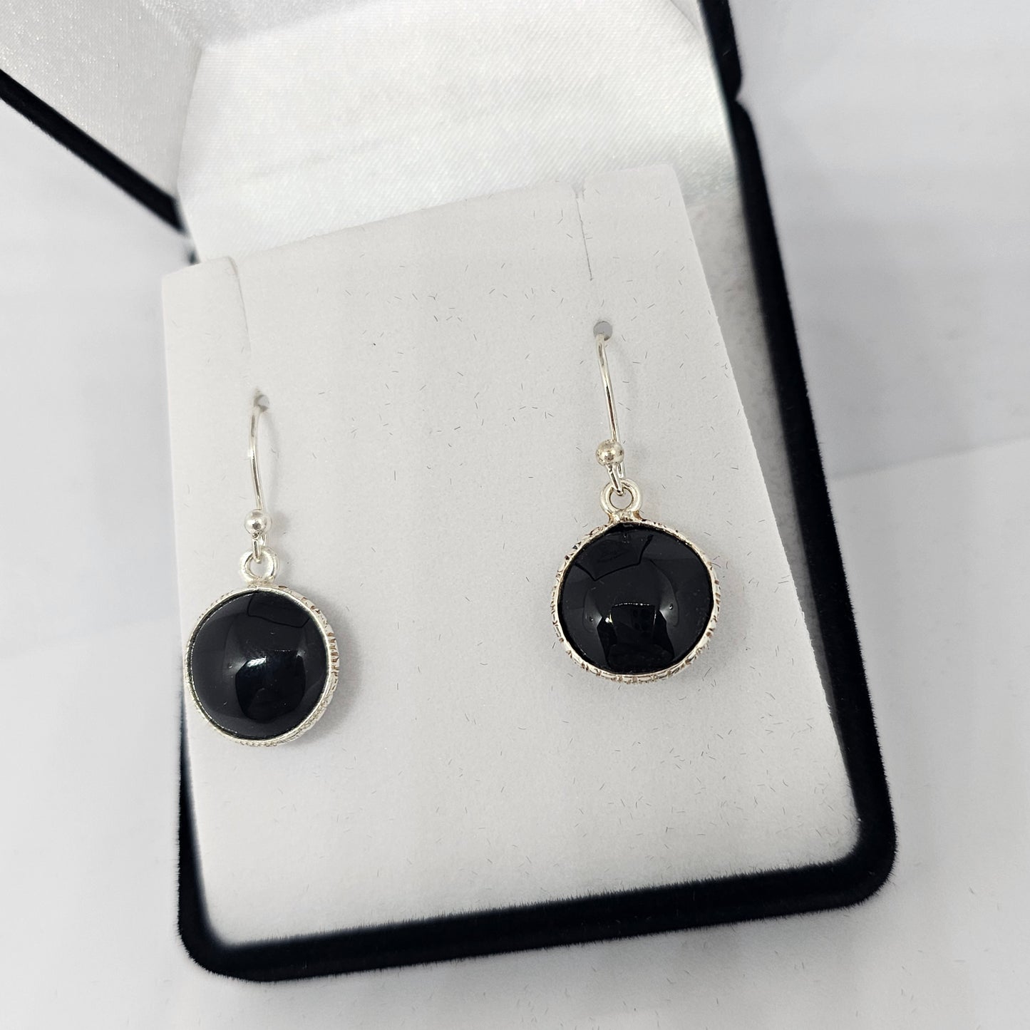 Black Onyx Sterling Silver Earrings - Rivendell Shop