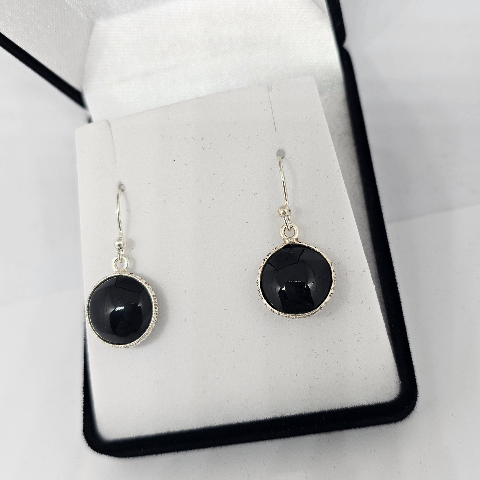 Black Onyx Sterling Silver Earrings - Rivendell Shop