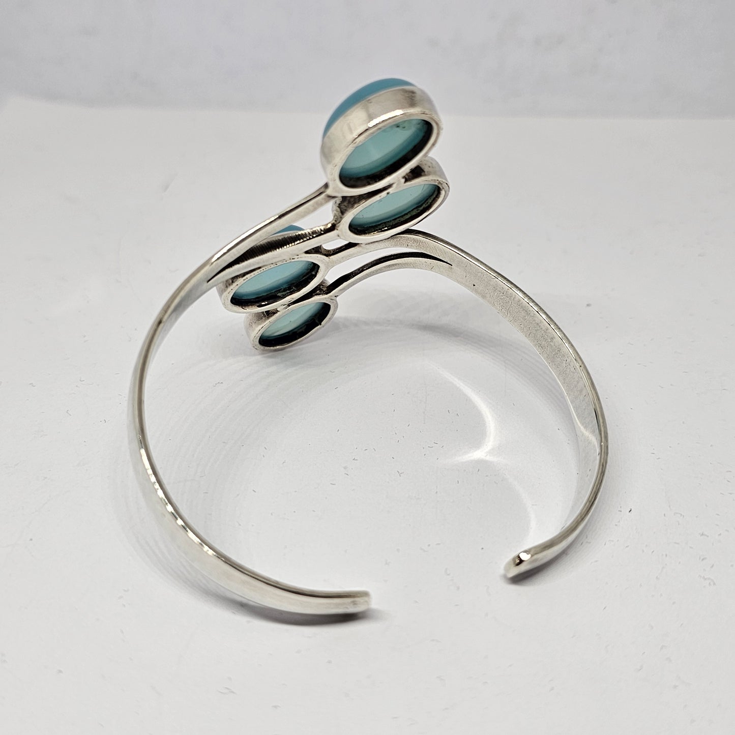 Aquamarine Sterling Silver Bangle