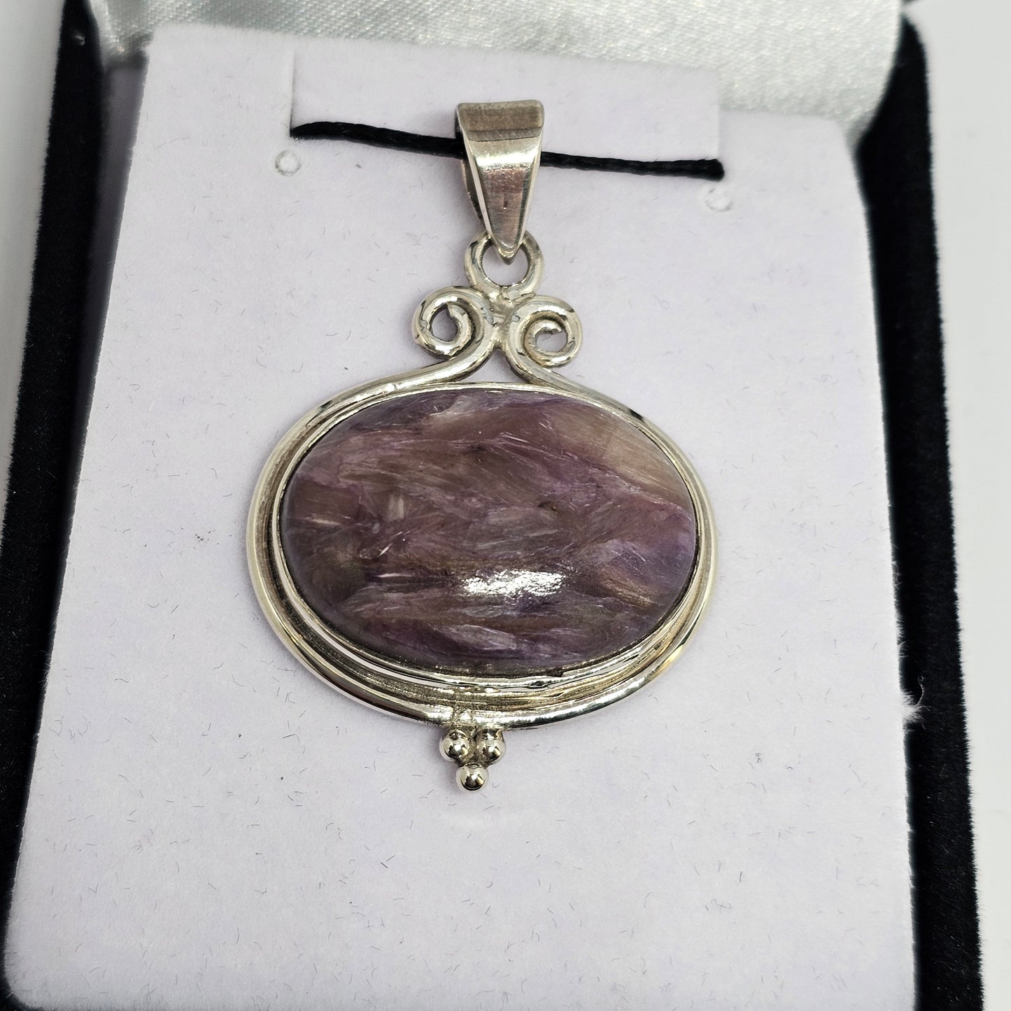Charoite Sterling Silver Pendant - Rivendell Shop