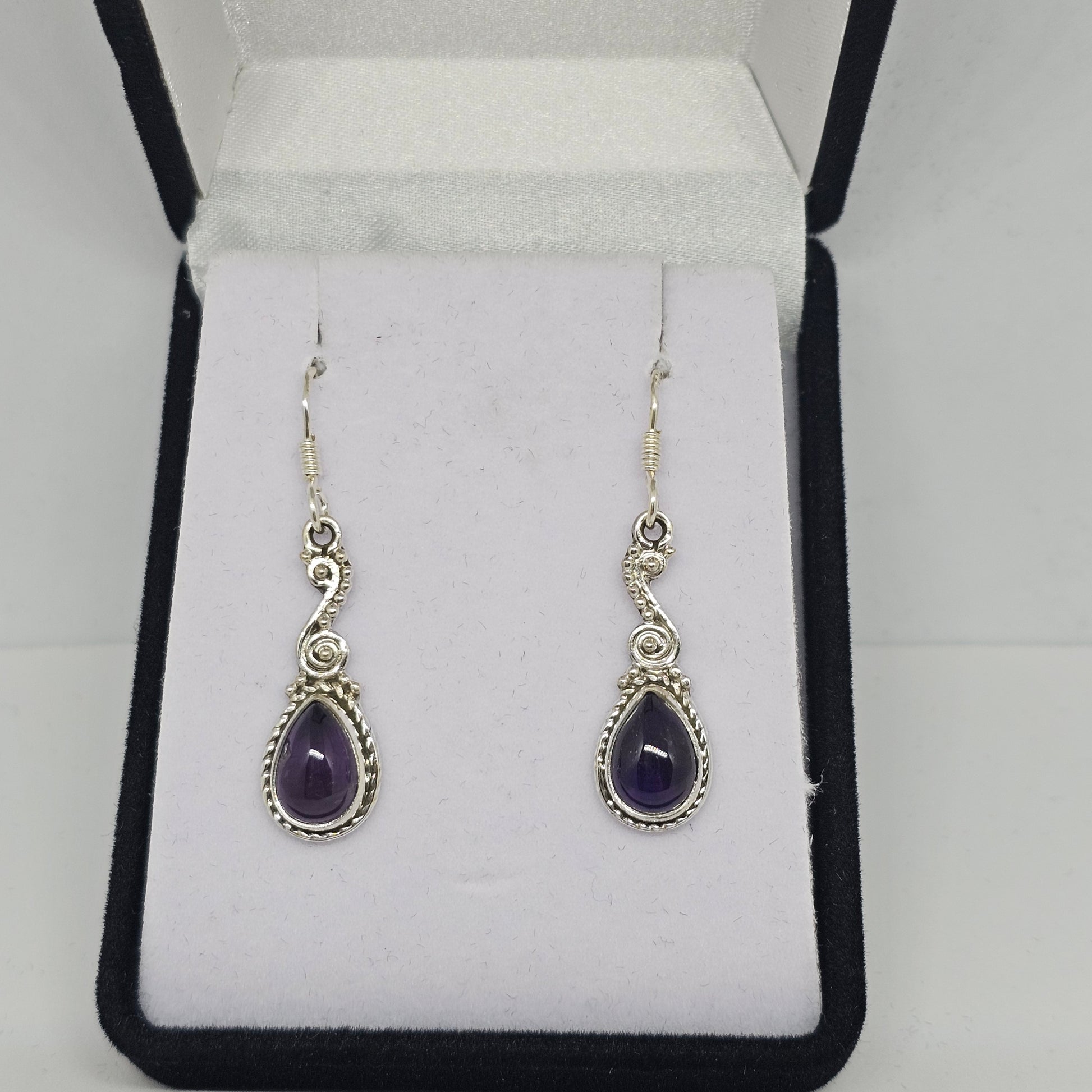 Amethyst 925 Sterling Silver Earrings - Rivendell Shop