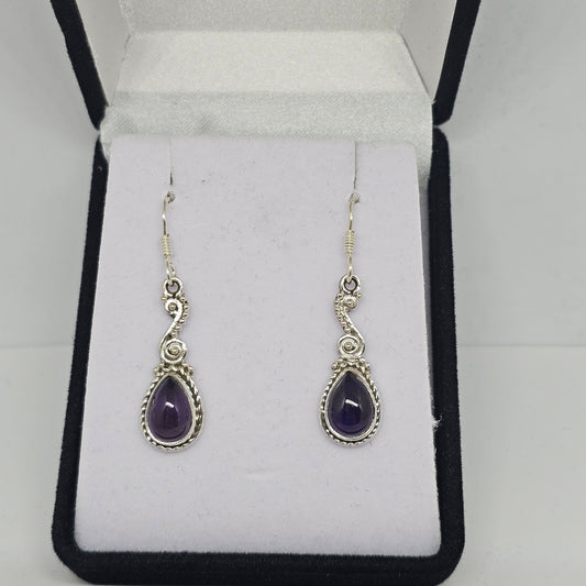Amethyst 925 Sterling Silver Earrings - Rivendell Shop