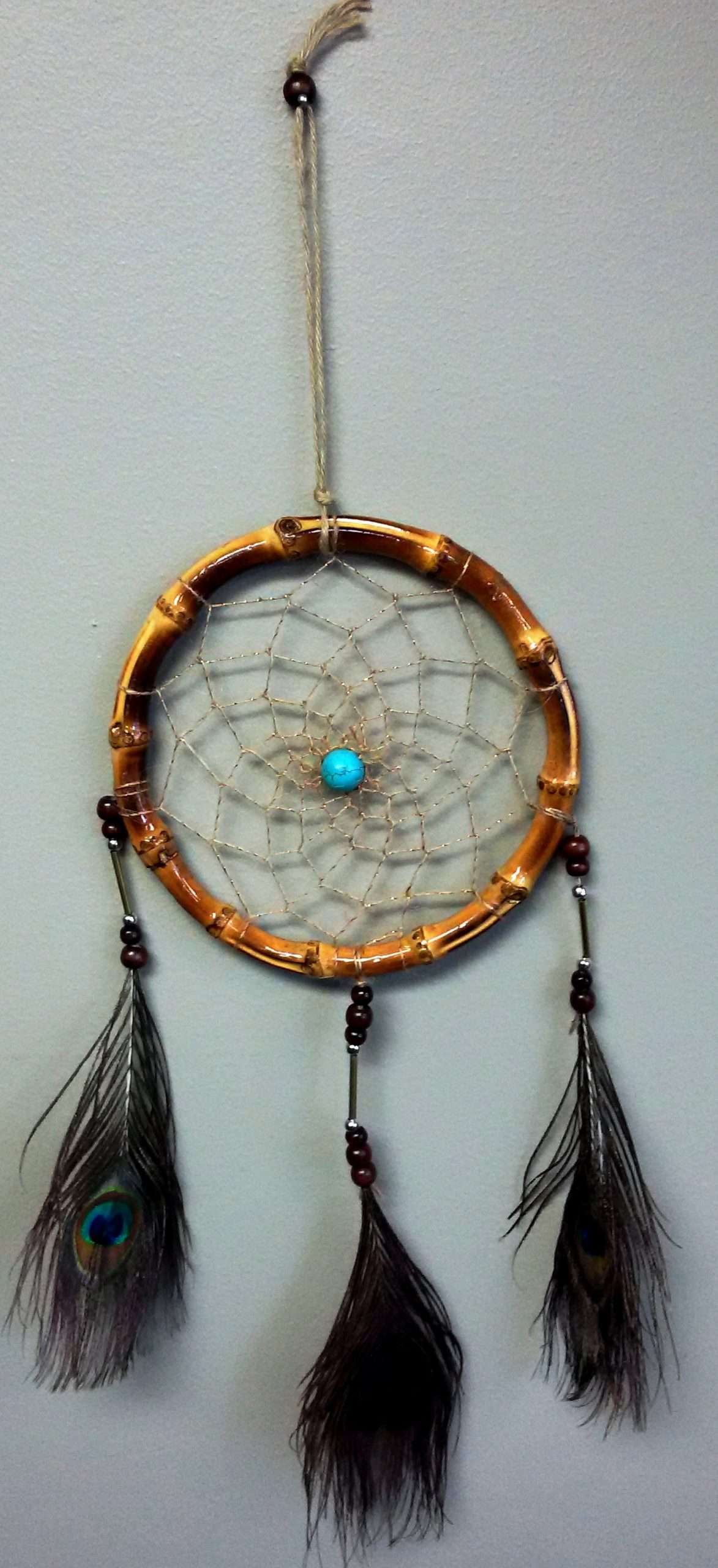 Bamboo peacock dream catcher