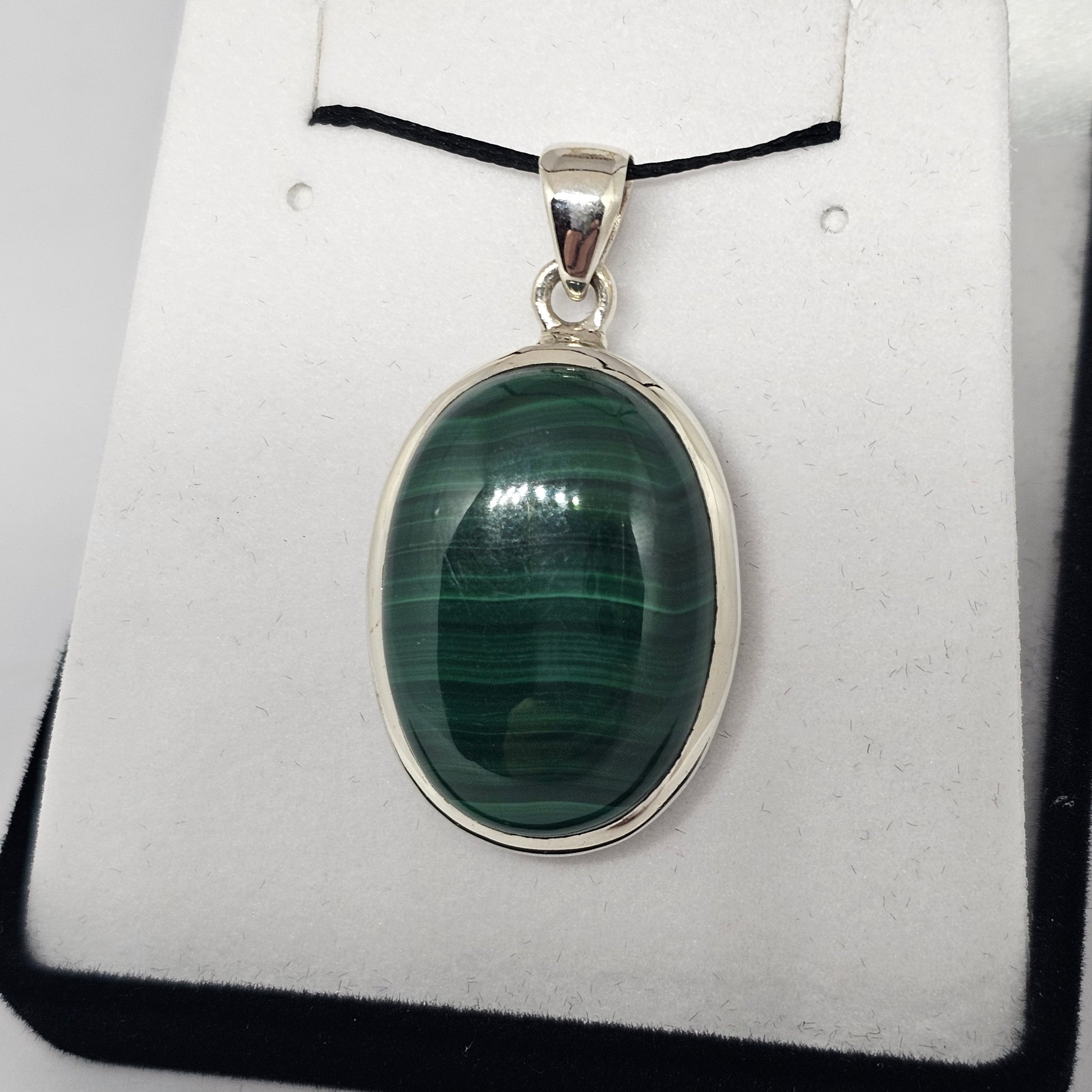 Malachite Sterling Silver Pendant - Rivendell Shop