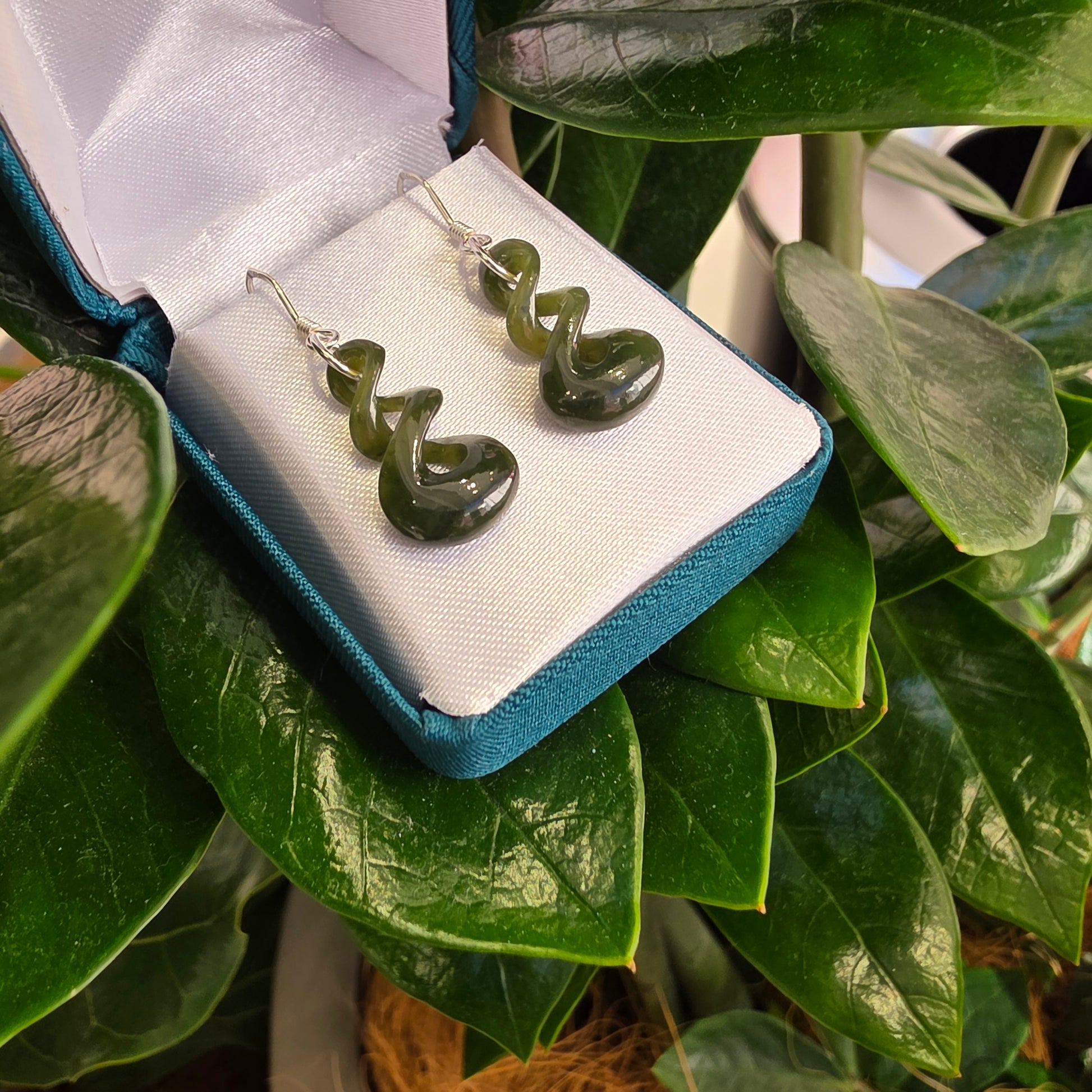 Greenstone Triple Twist Pikoura Greenstone Earrings - Rivendell Shop