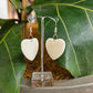 Handcarved Bone Earrings - Carved Heart - Rivendell Shop