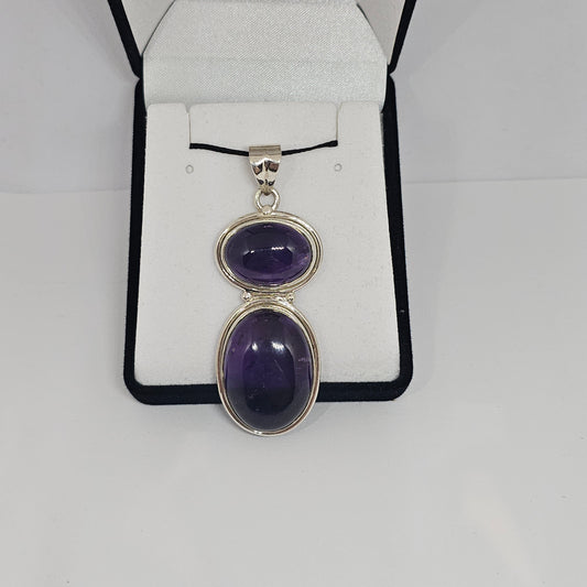 Amethyst Sterling Silver Pendant - Rivendell Shop