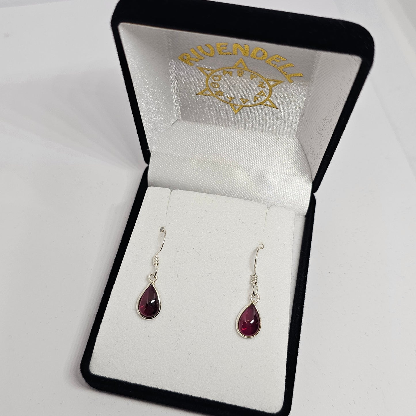 Garnet Sterling Silver Earrings - Rivendell Shop