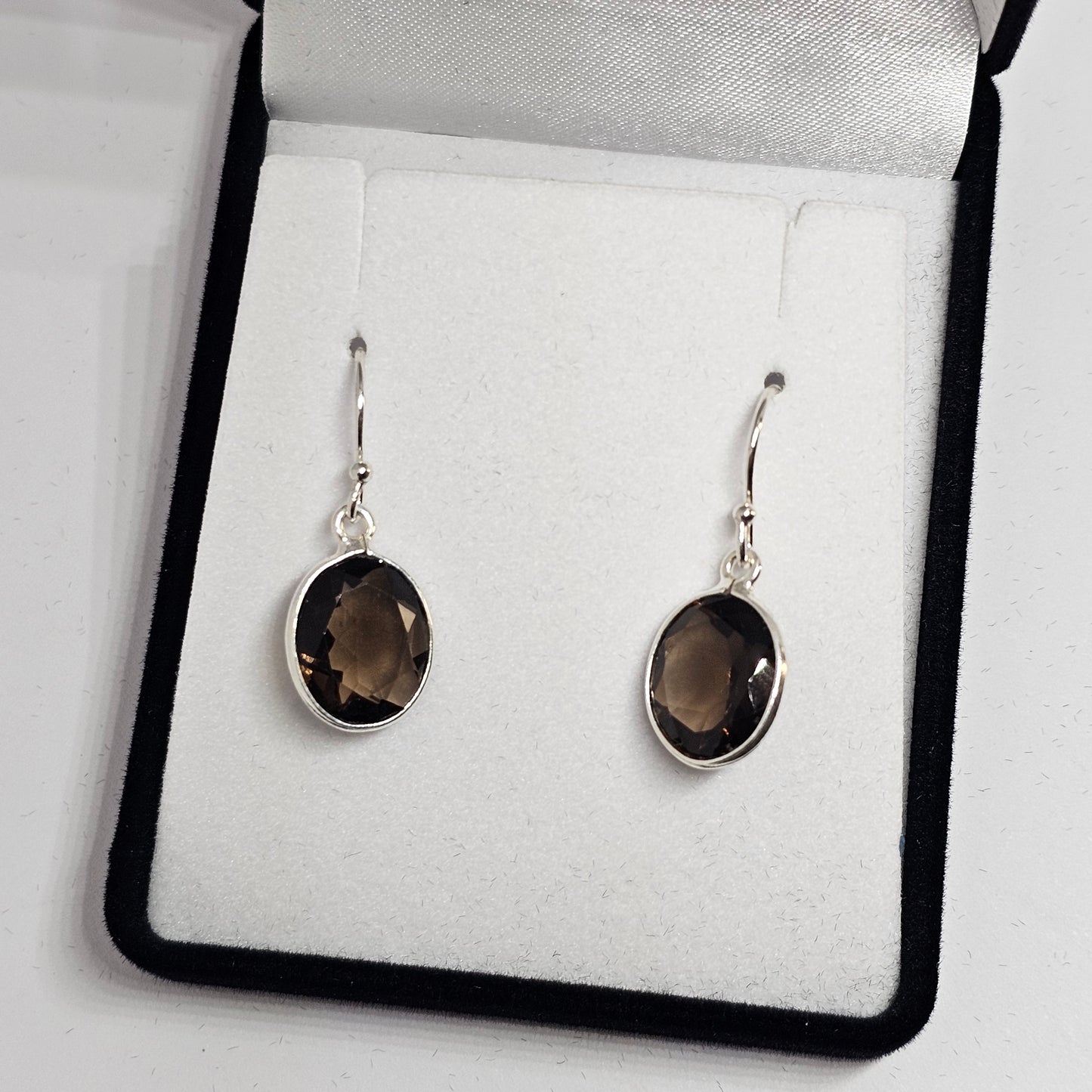 Smoky Quartz Sterling Silver Earrings - Rivendell Shop