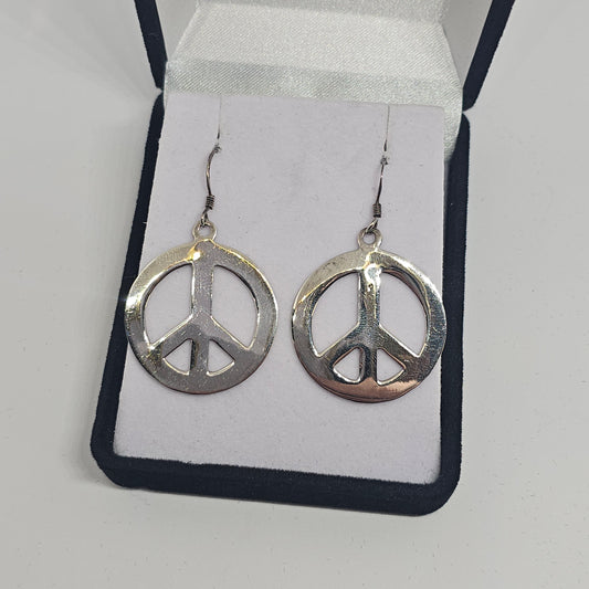 Sterling Silver Peace Earrings - Rivendell Shop