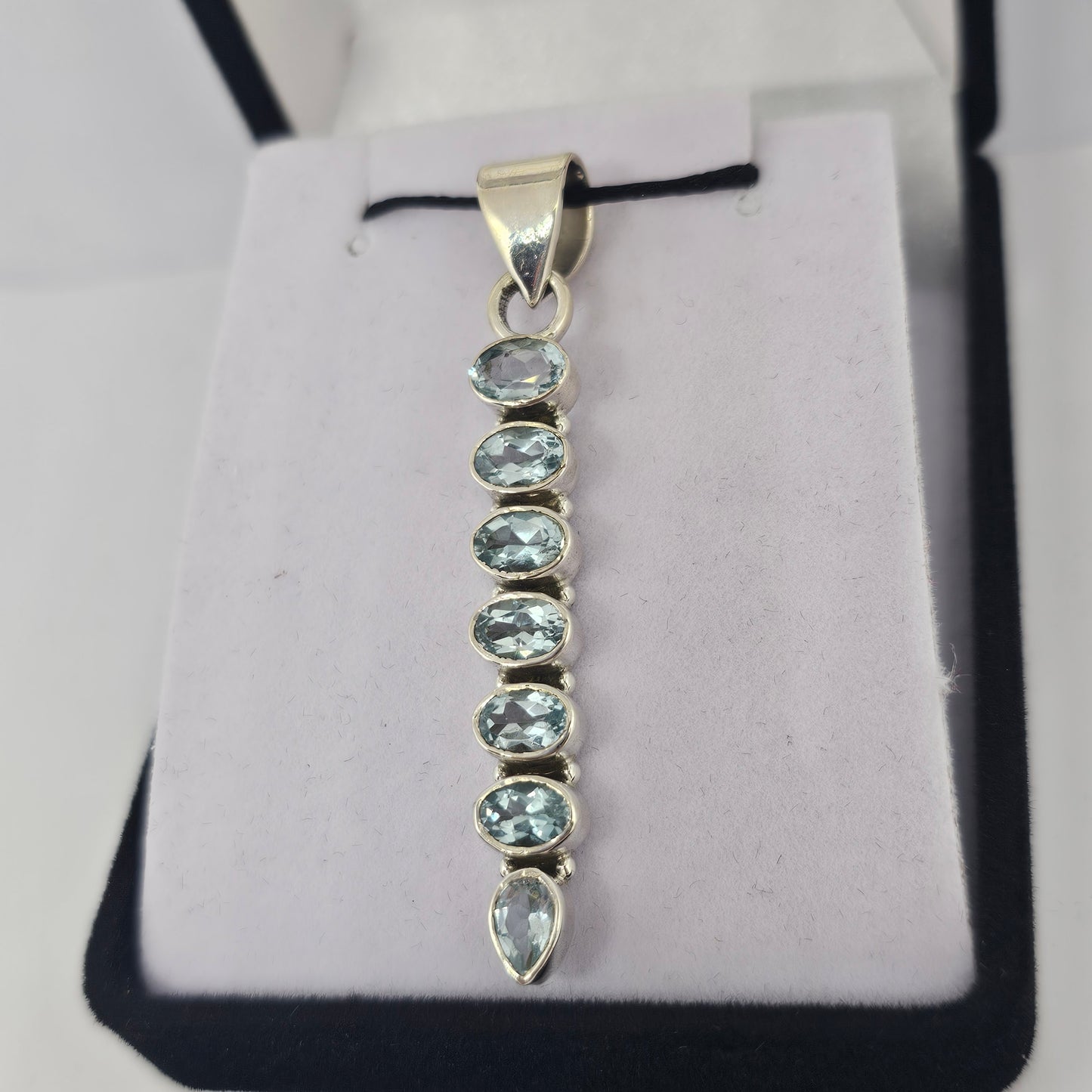Blue Topaz Sterling Silver Pendant - Rivendell Shop