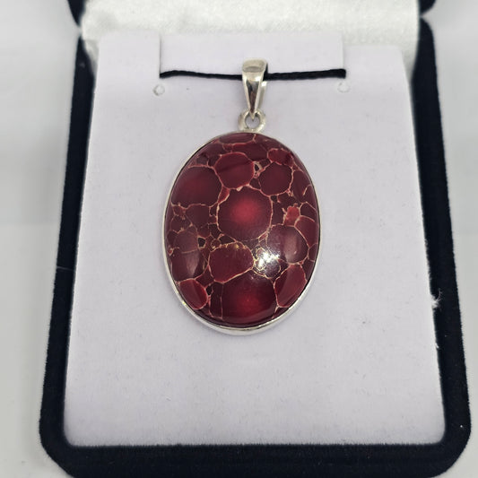Copper Turquoise Sterling Silver Pendant - Rivendell Shop