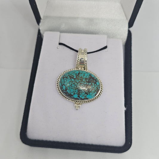 Turquoise Sterling Silver Pendant - Rivendell Shop