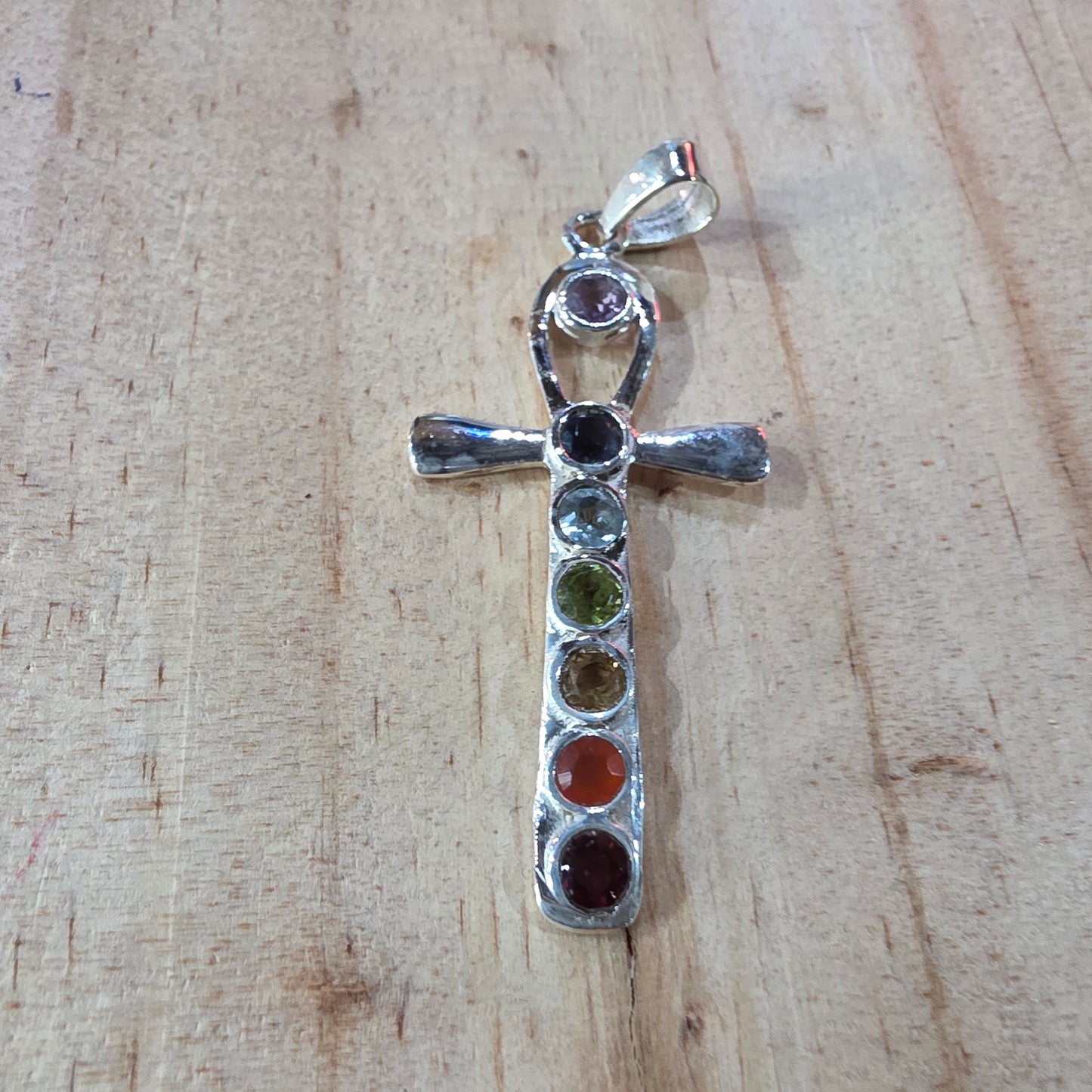 Seven Chakra Ankh Pendant - Rivendell Shop