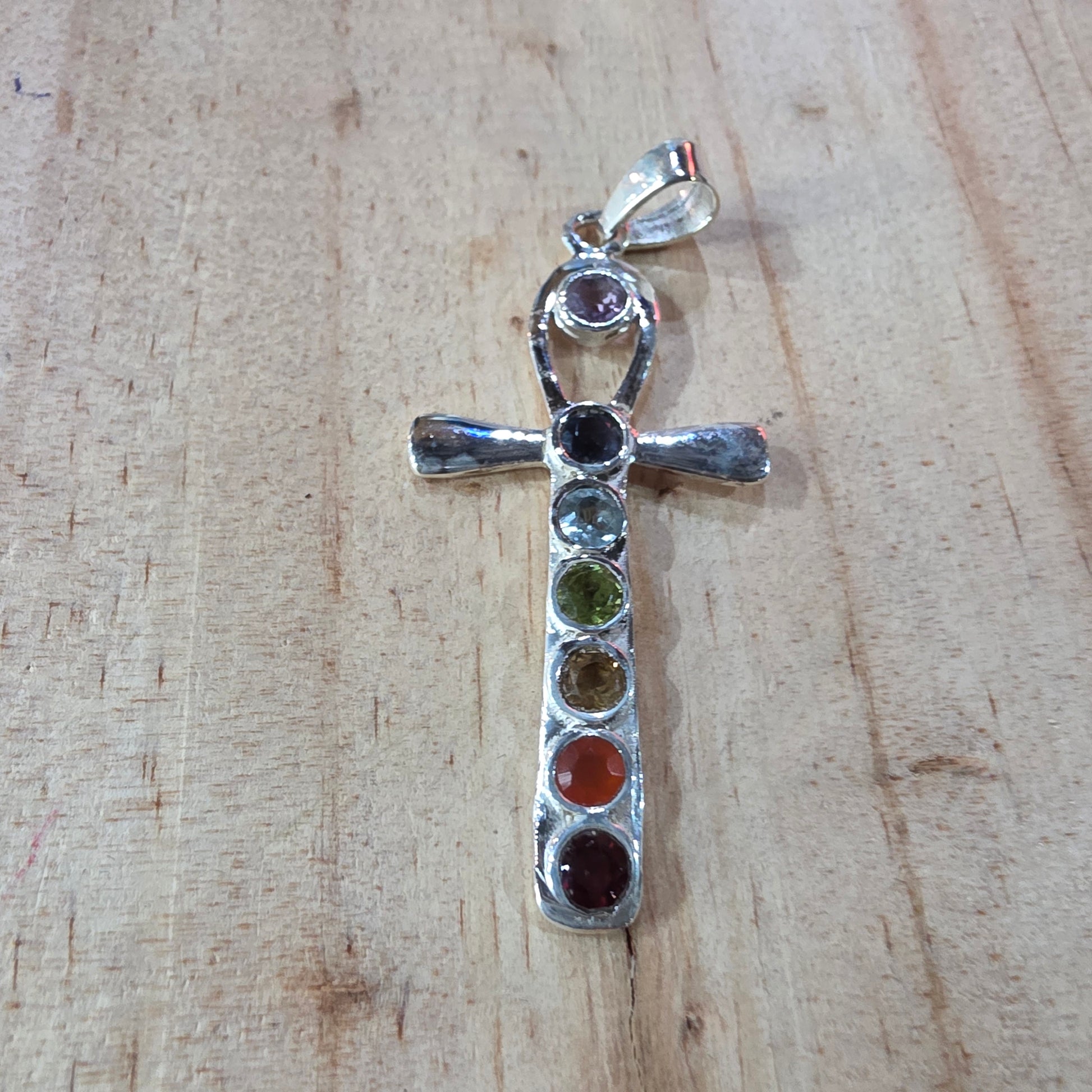 Seven Chakra Ankh Pendant - Rivendell Shop