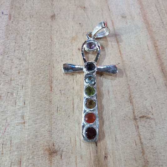 Seven Chakra Ankh Pendant - Rivendell Shop