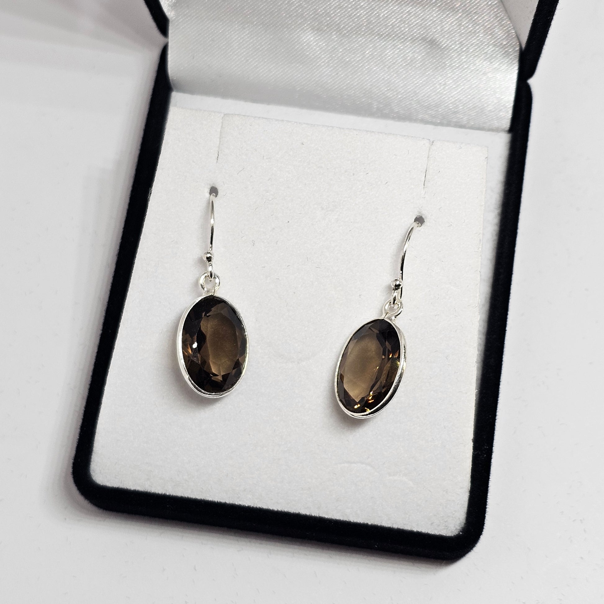 Smoky Quartz Sterling Silver Earrings - Rivendell Shop
