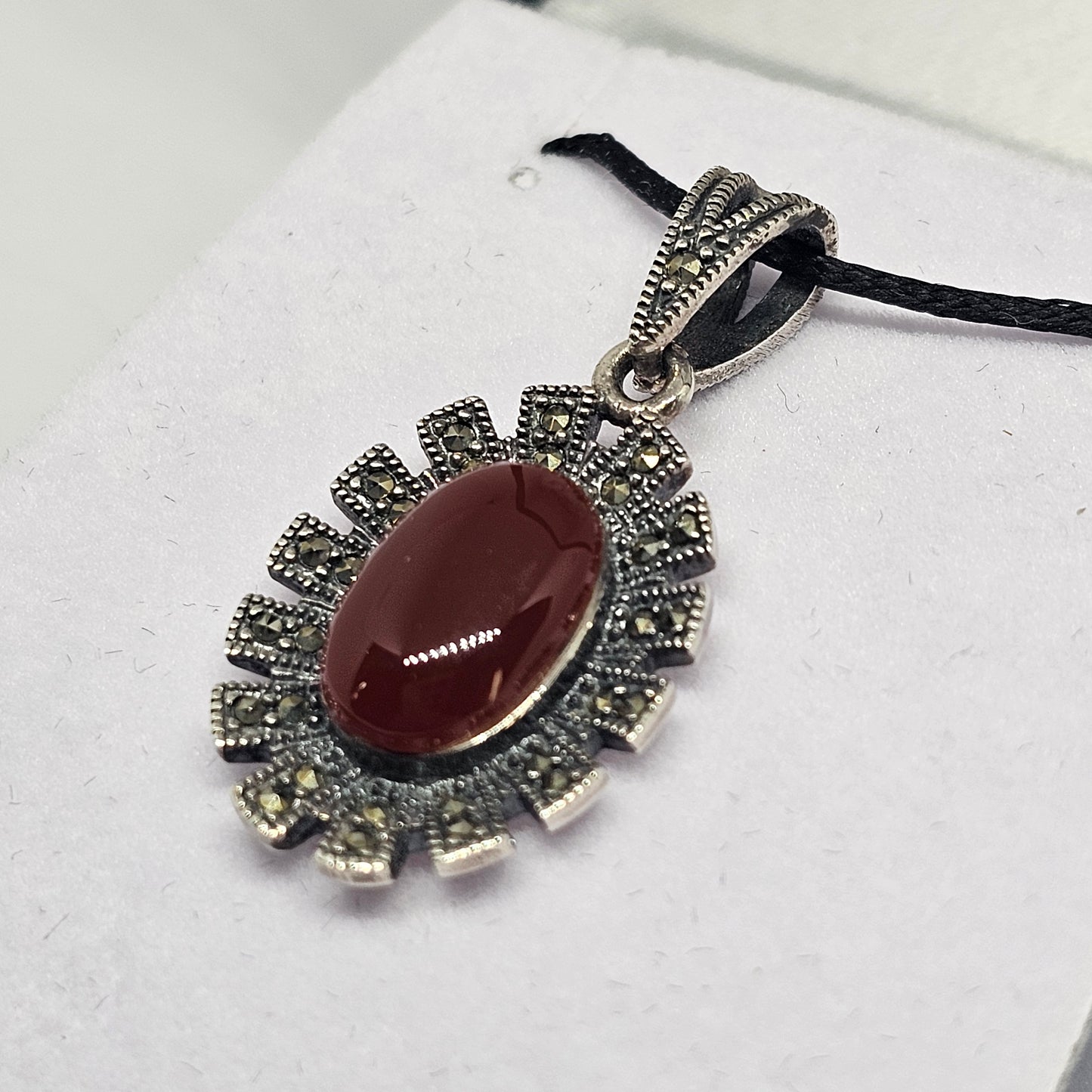 Carnelian Sterling Silver Pendant