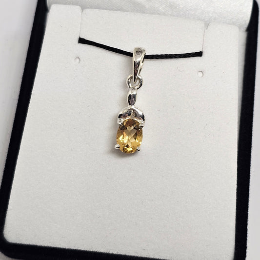 Citrine Sterling Silver Pendant - Rivendell Shop