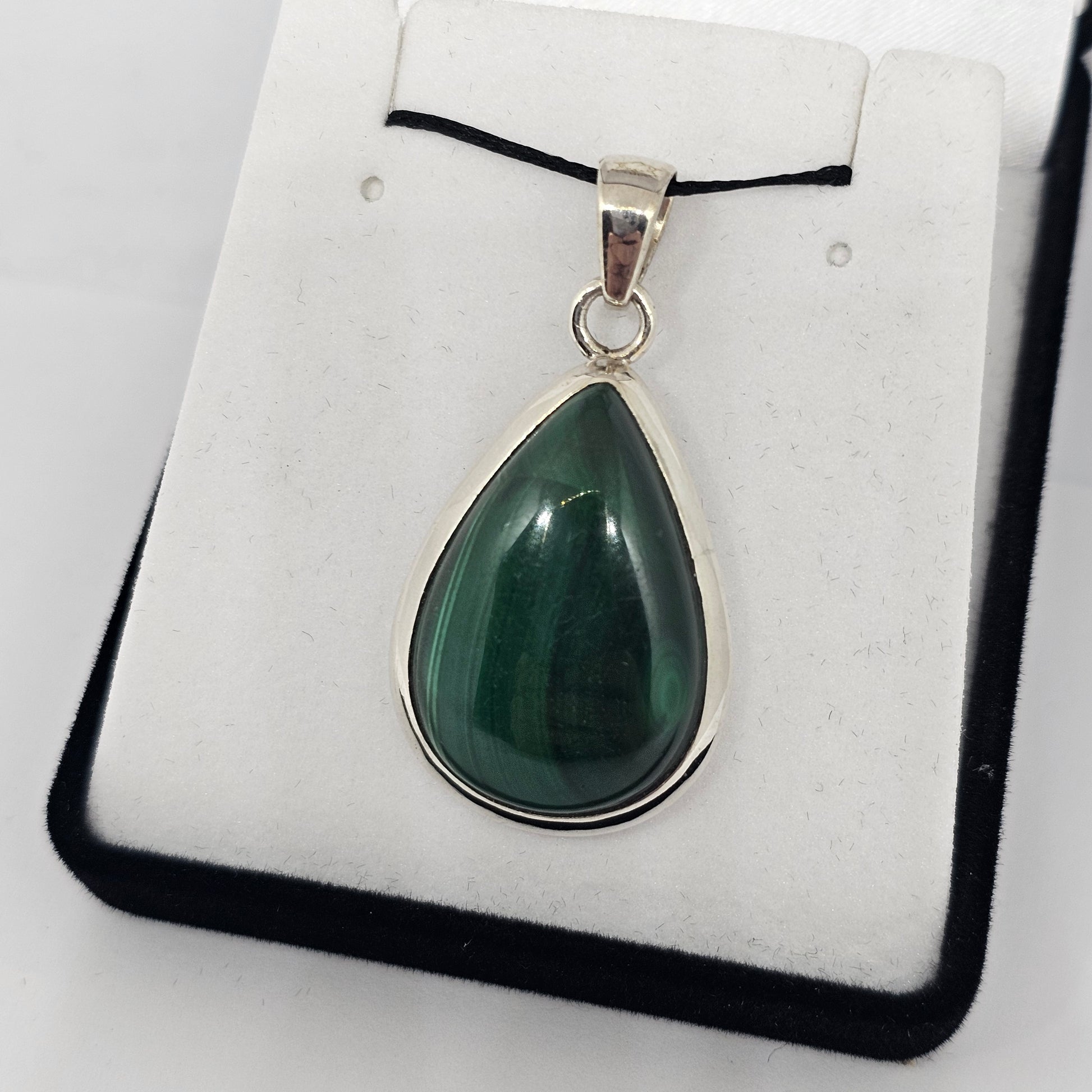 Malachite Sterling Silver Pendant - Rivendell Shop