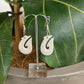 Handcarved Bone Earrings - Hei Matau (Fish Hook) - Rivendell Shop
