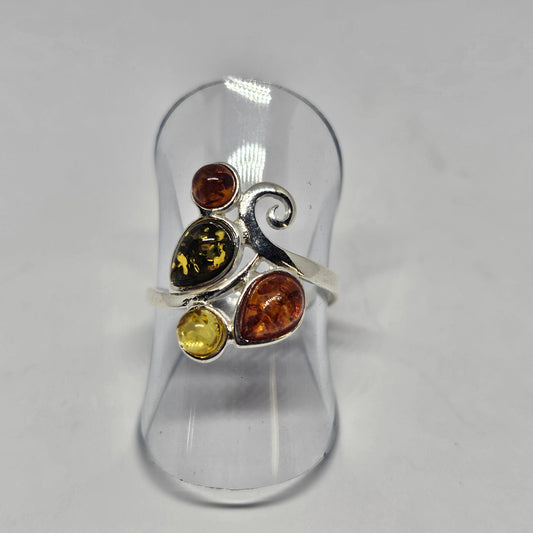 Amber Sterling Silver Ring - Rivendell Shop