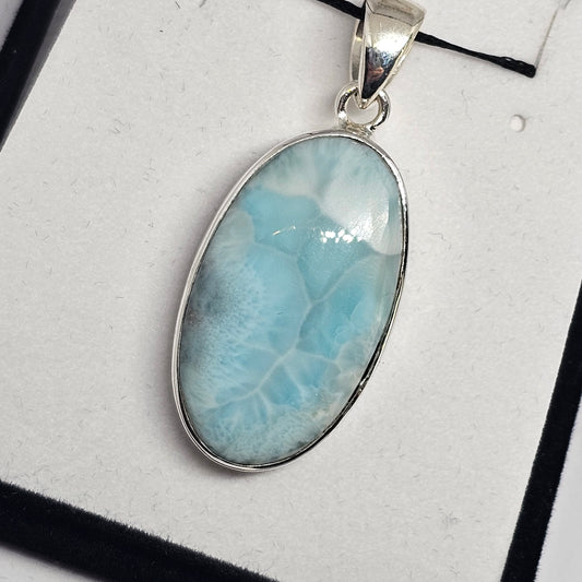 Larimar Sterling Silver Pendant - Rivendell Shop