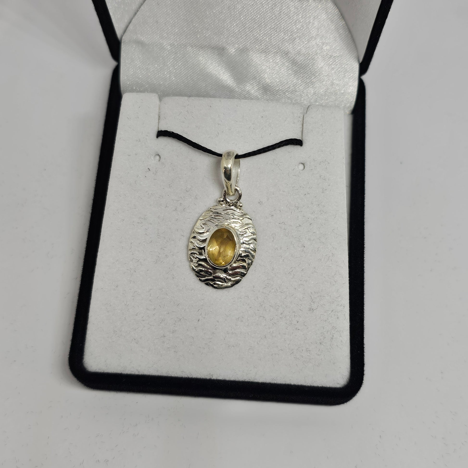 Citrine Sterling Silver Pendant - Rivendell Shop