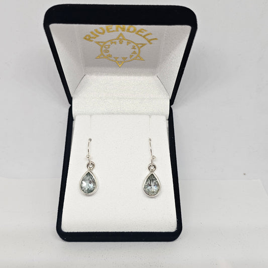 Blue Topaz Sterling Silver Earrings - Rivendell Shop