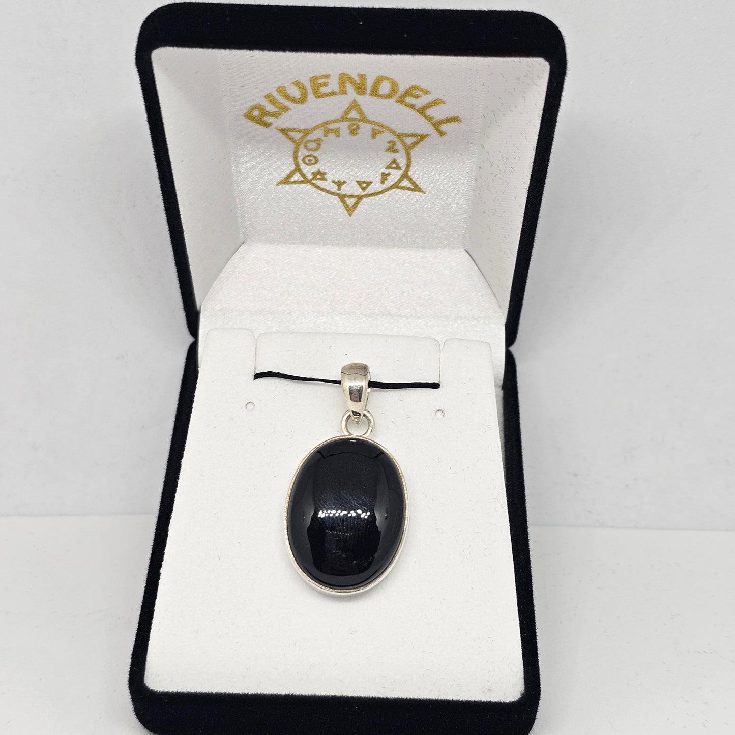 Black Onyx Sterling Silver Pendant - Rivendell Shop