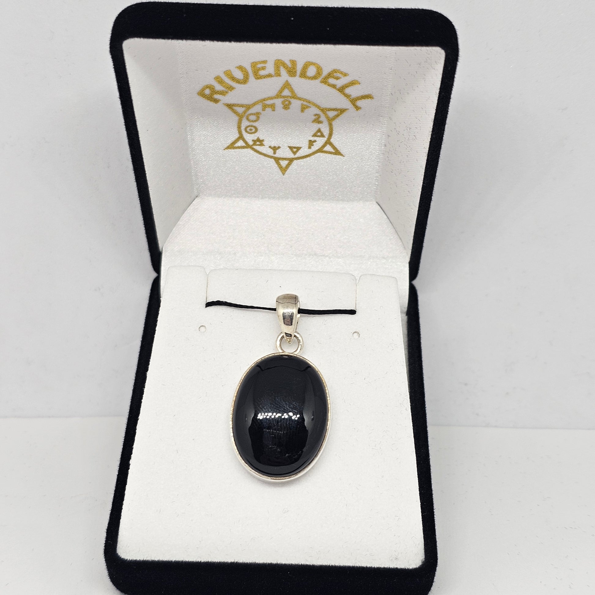 Black Onyx Sterling Silver Pendant - Rivendell Shop