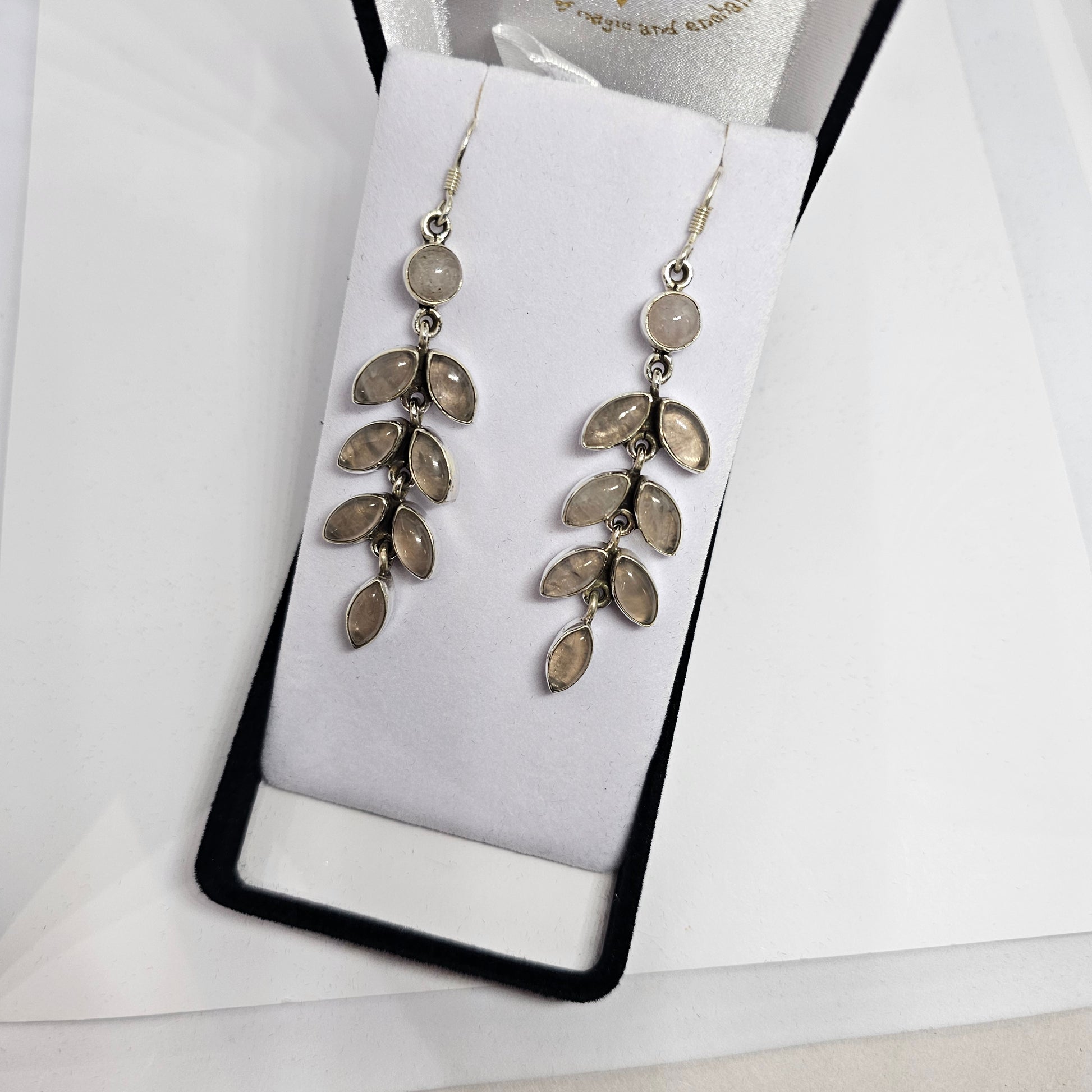 Rose Quartz Sterling Silver Pendant & Earrings Set - Rivendell Shop