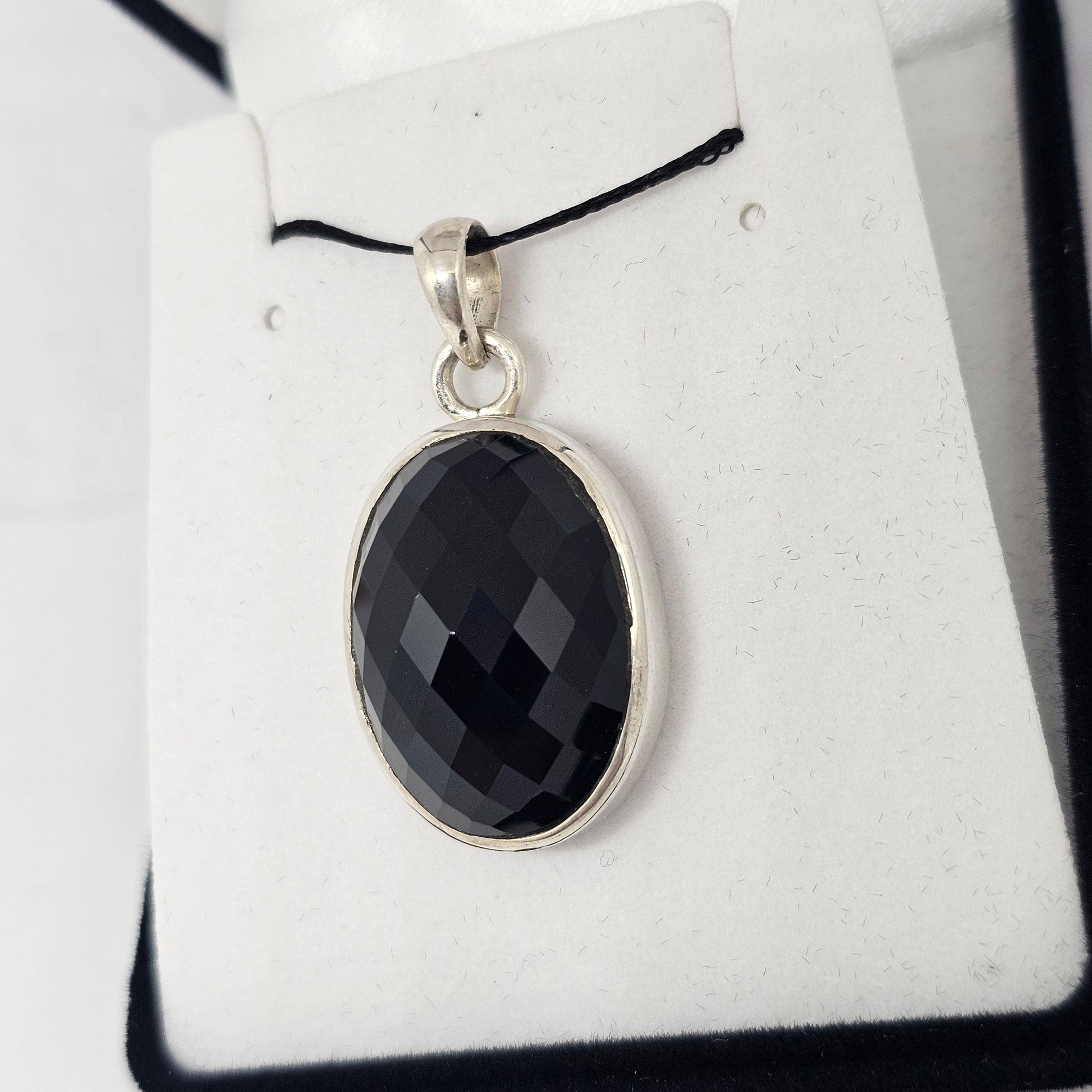 Black Onyx Sterling Silver Pendant - Rivendell Shop