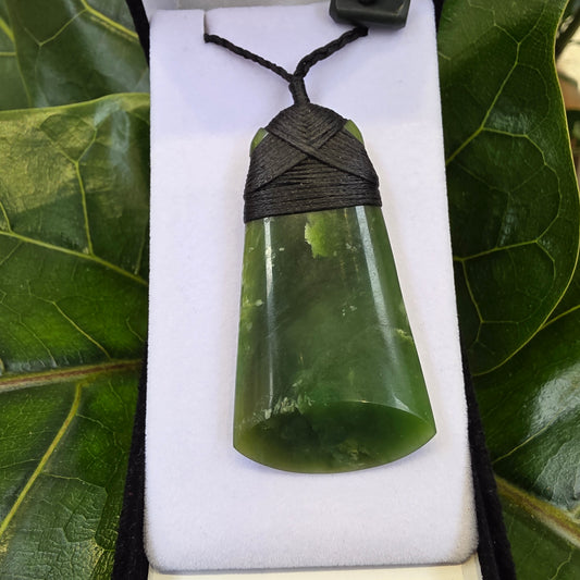 Greenstone Toki Pendant 65x35 mm - Rivendell Shop