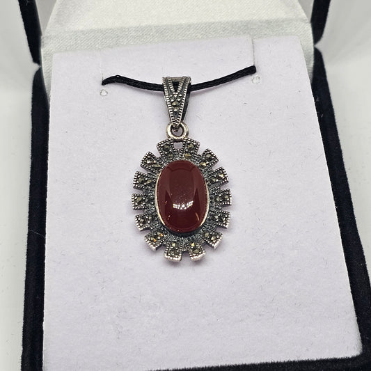 Carnelian Sterling Silver Pendant
