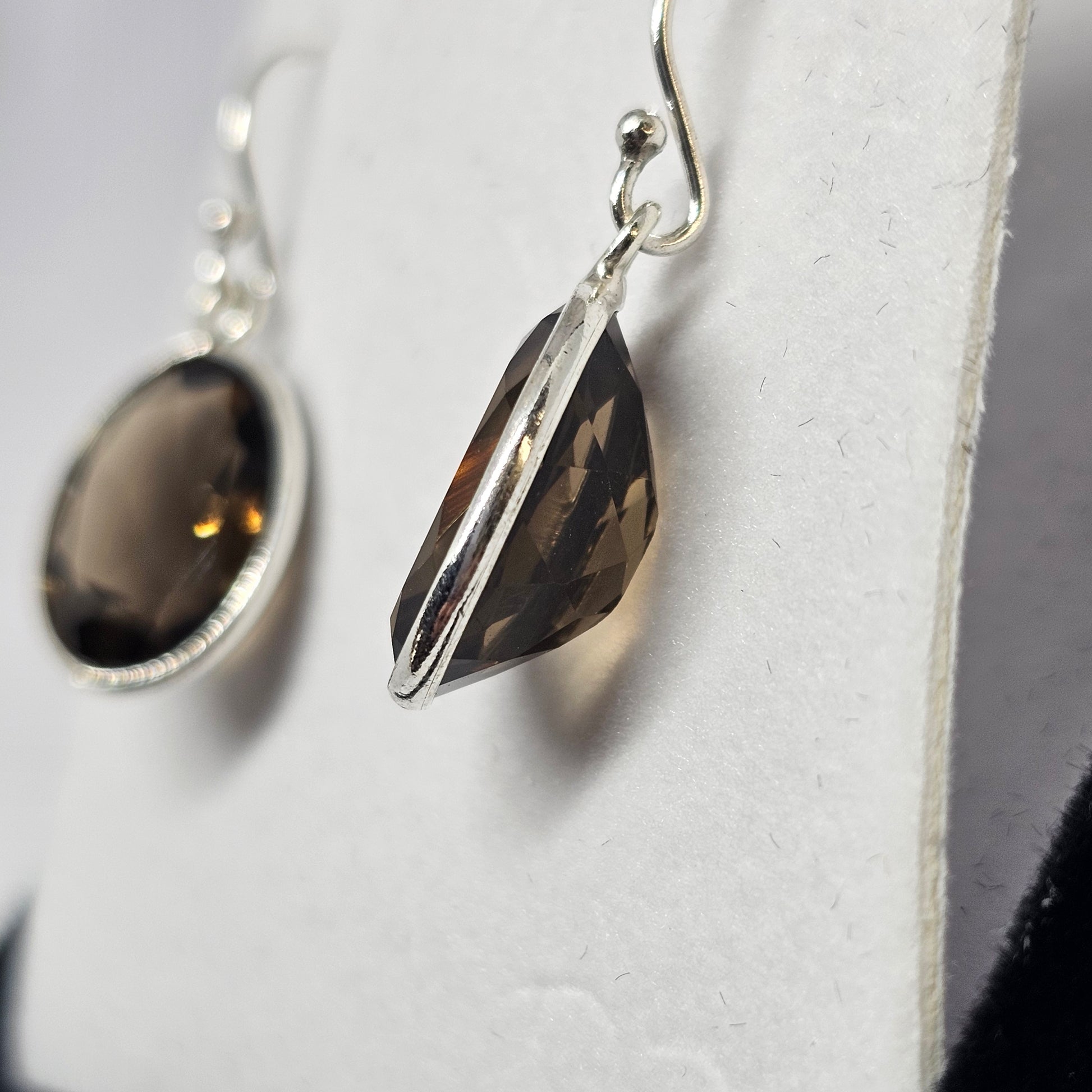 Smoky Quartz Sterling Silver Earrings - Rivendell Shop