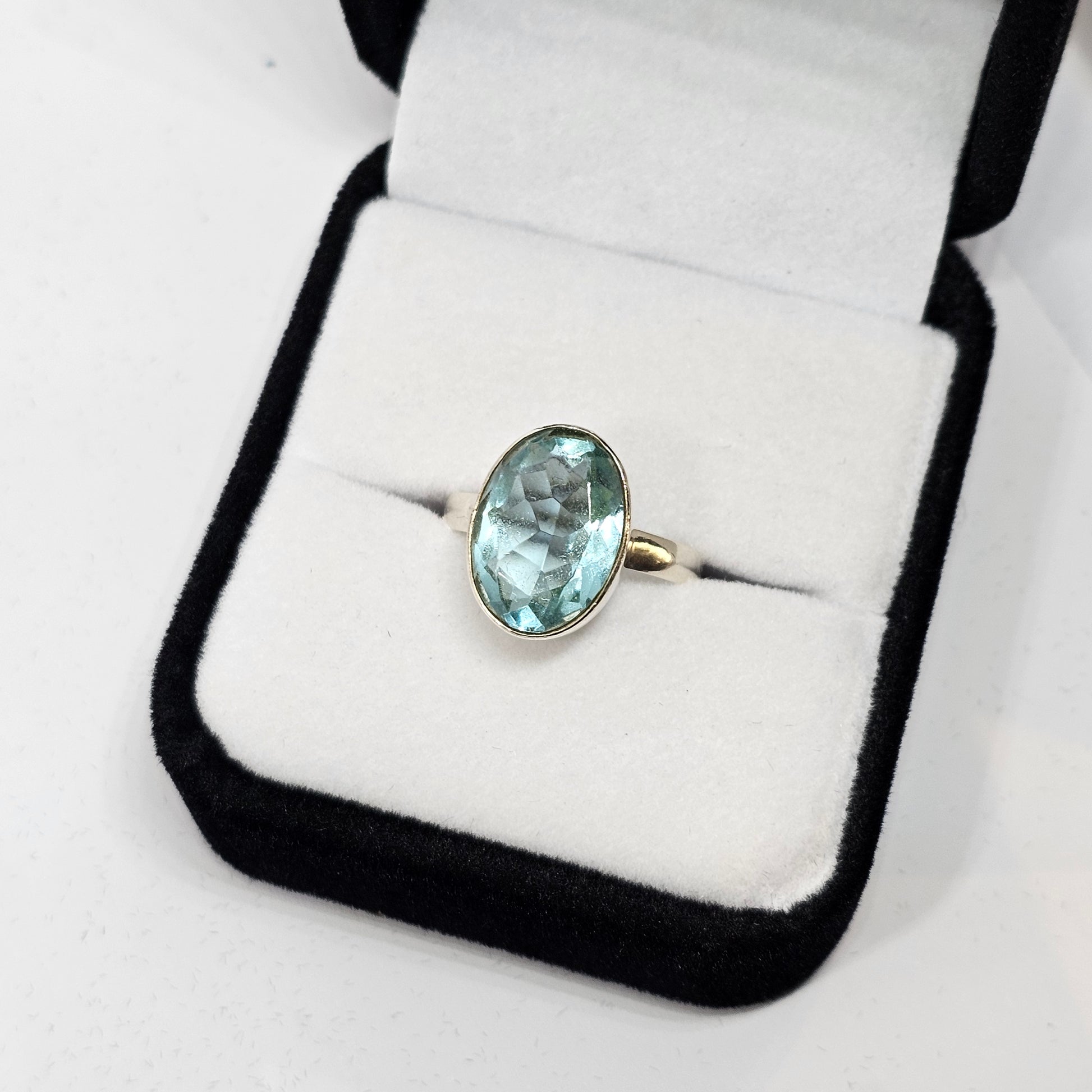 Blue Topaz Sterling Silver Ring - Rivendell Shop